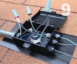IronRidge QM-JBX-RF02-B1 JayBox Roof-Mounted Junction Box - 1500V, Waterproof, Black