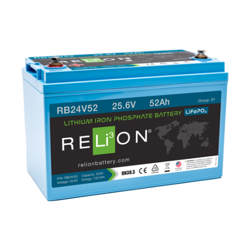 relion rb24v52 lifepo4 24v lithium battery