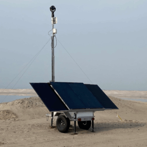 solar-powered industrial surveillance trailer