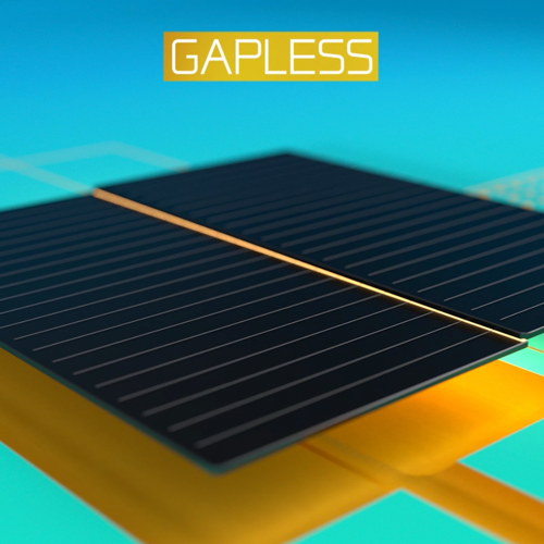 REC gapless solar cell layout